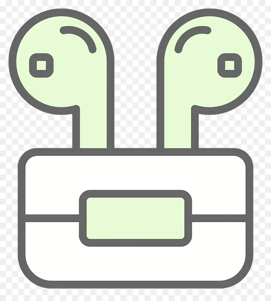 Airpods，Fones De Ouvido Verdes No Estojo PNG