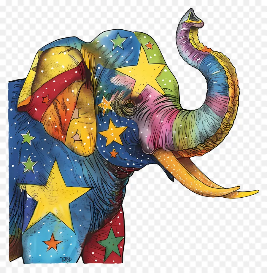 Elefante，Elefante Colorido PNG