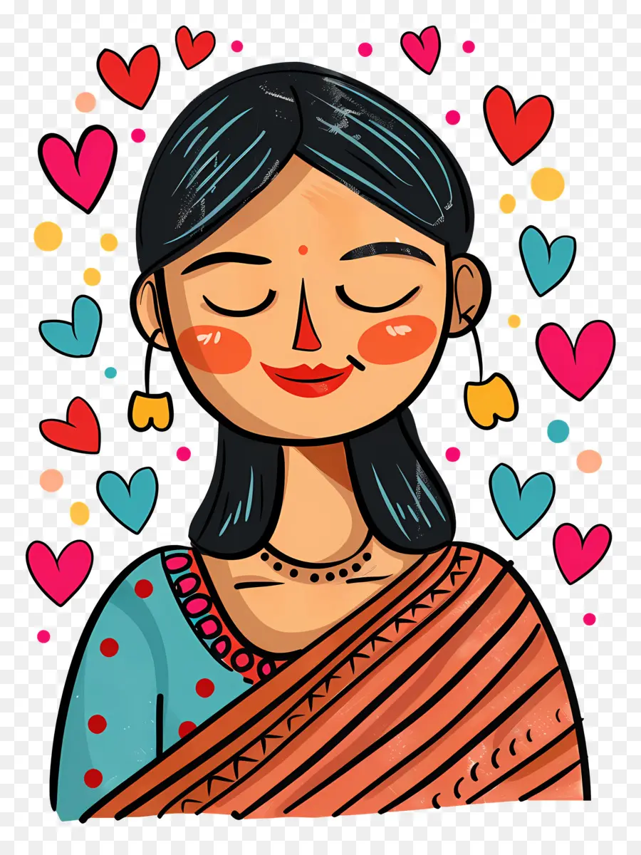 Mulher Marathi，Mulher Sorridente PNG