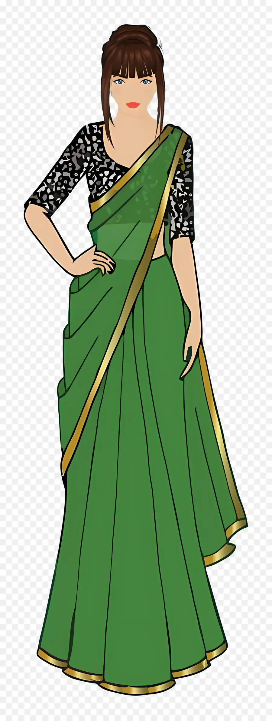 Saree，Saree Verde PNG