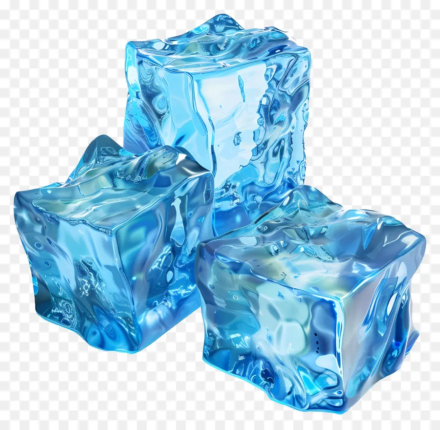 Gelo Azul，Cubo De Gelo Colorido PNG