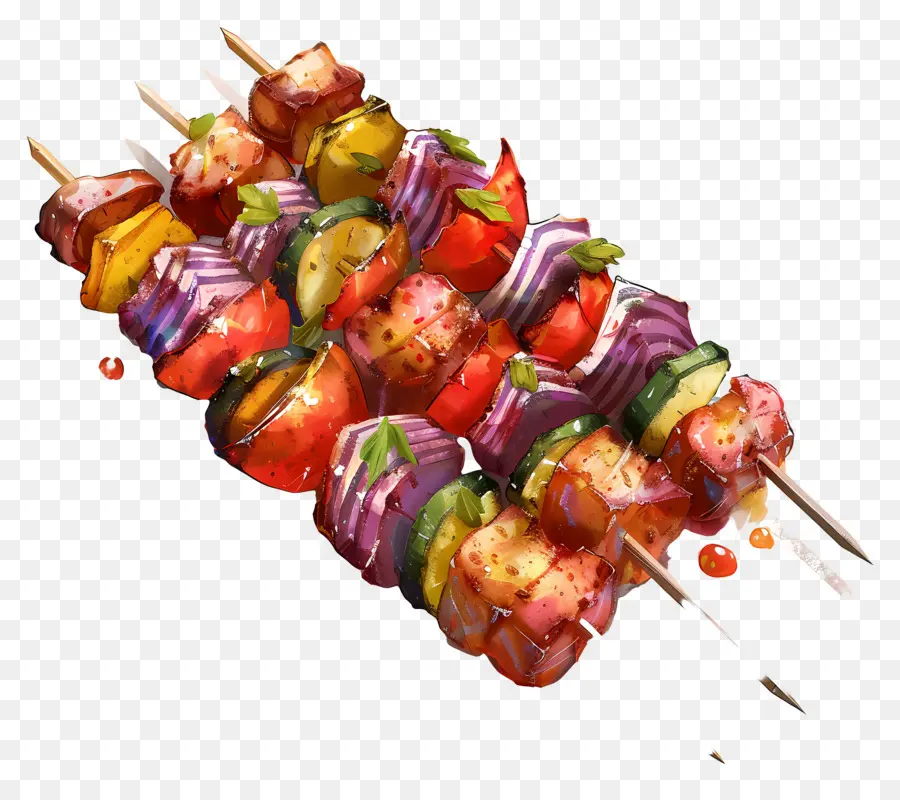 Espetos De Carne，Espetos De Legumes PNG