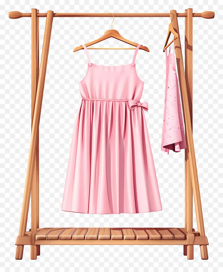 Cabideiro Em Pé，Vestido Rosa PNG