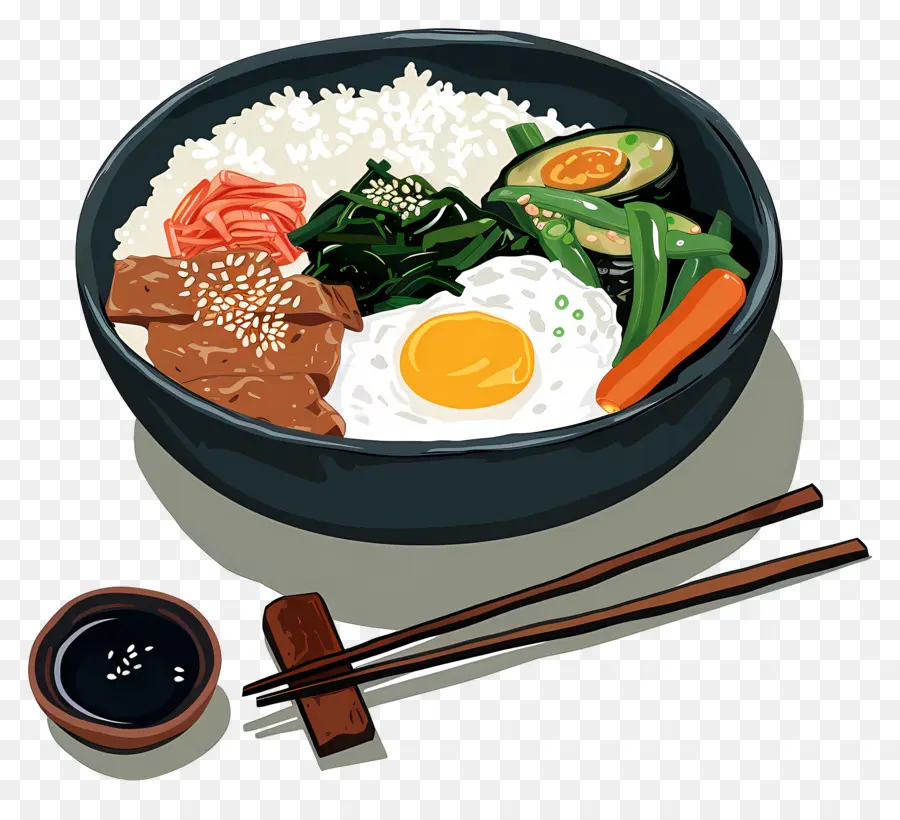 Refeição Coreana，Bibimbap PNG