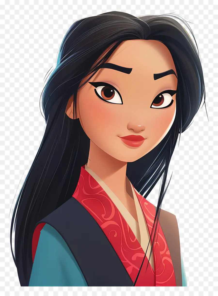 Princesa Mulan，Mulher Em Vestido Tradicional PNG