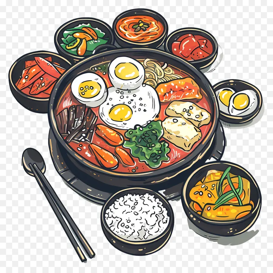 Refeição Coreana，Comida Coreana PNG