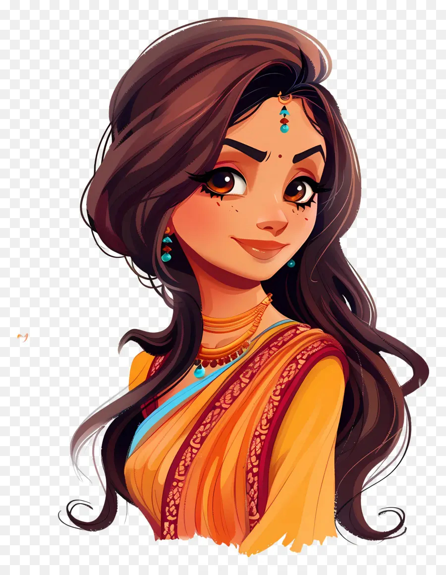 Mulher Punjabi Indiana，Mulher Animada PNG