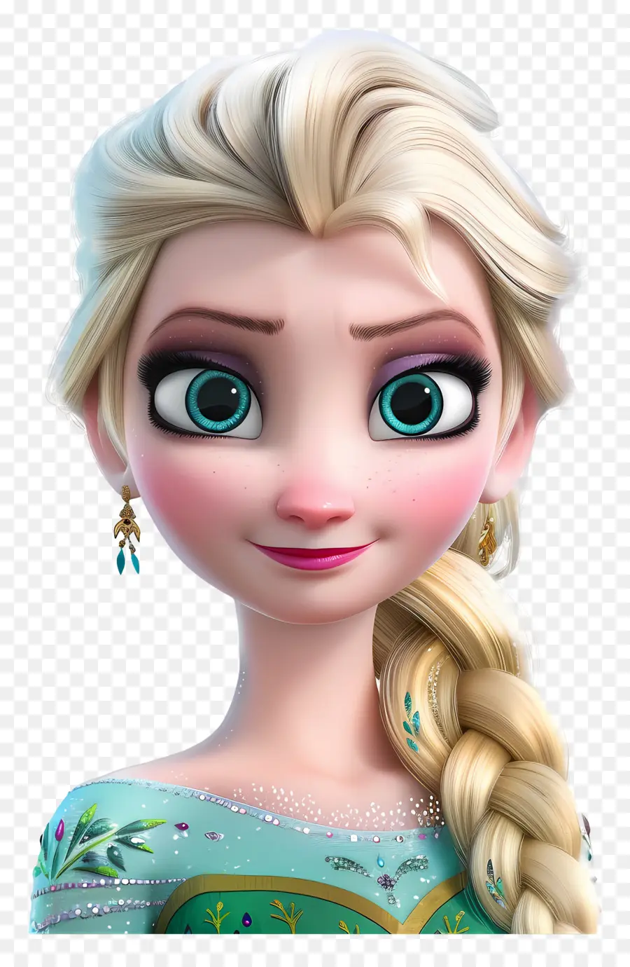 Princesa Elsa Congelada，Personagem De Trança Loira PNG