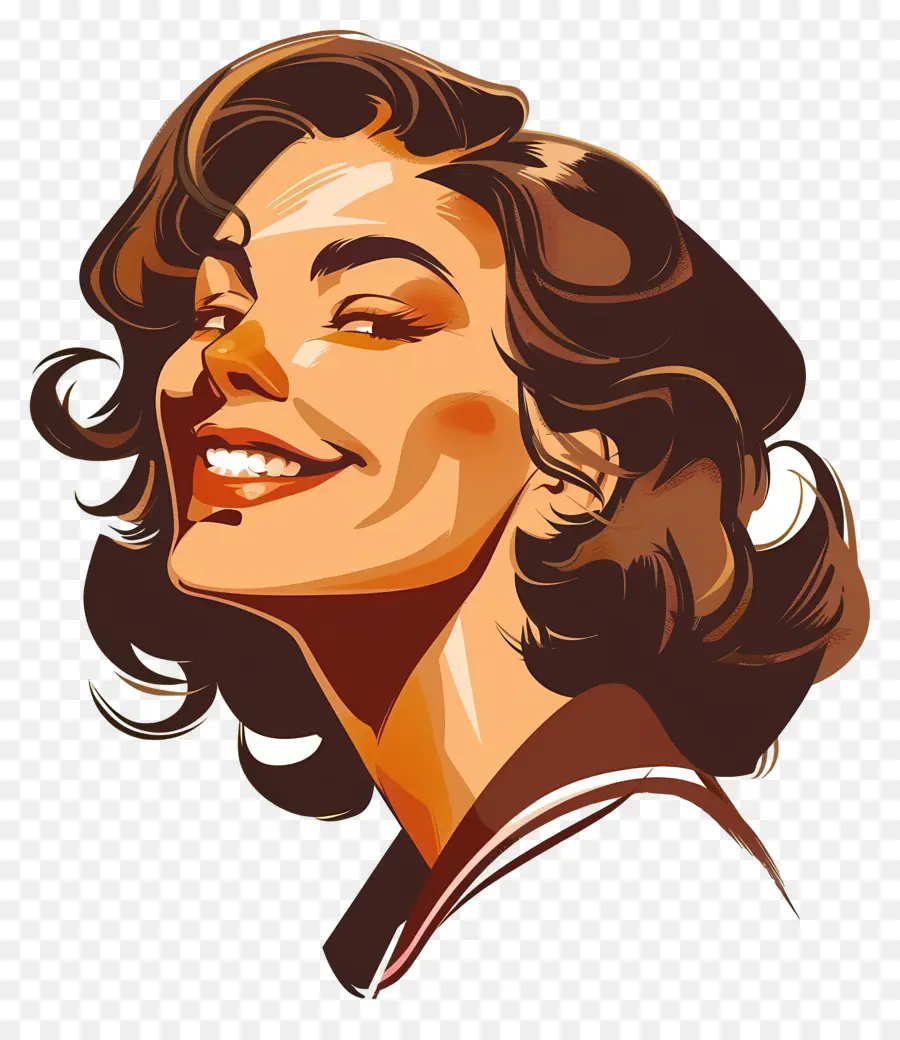 Cabeça De Mulher Sorridente，Mulher Sorridente PNG