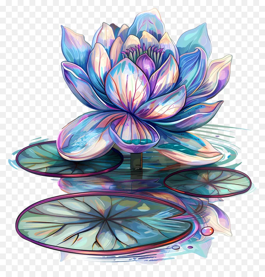 Lagoa De Lótus，Flor De Lótus Colorida PNG