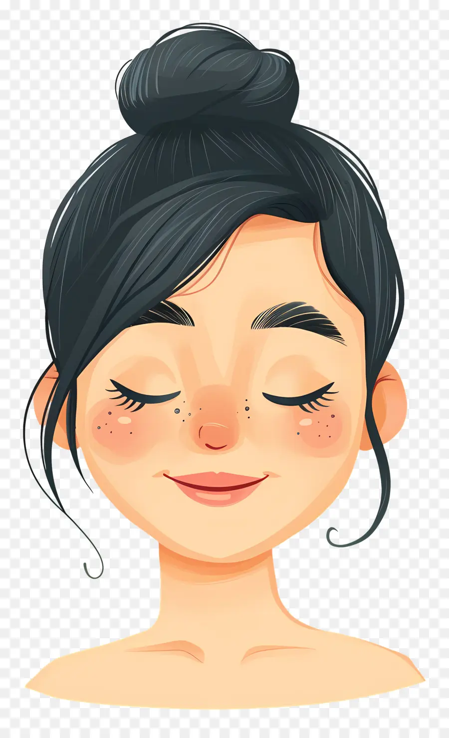 Cabeça De Mulher Sorridente，Menina Com Olhos Fechados PNG