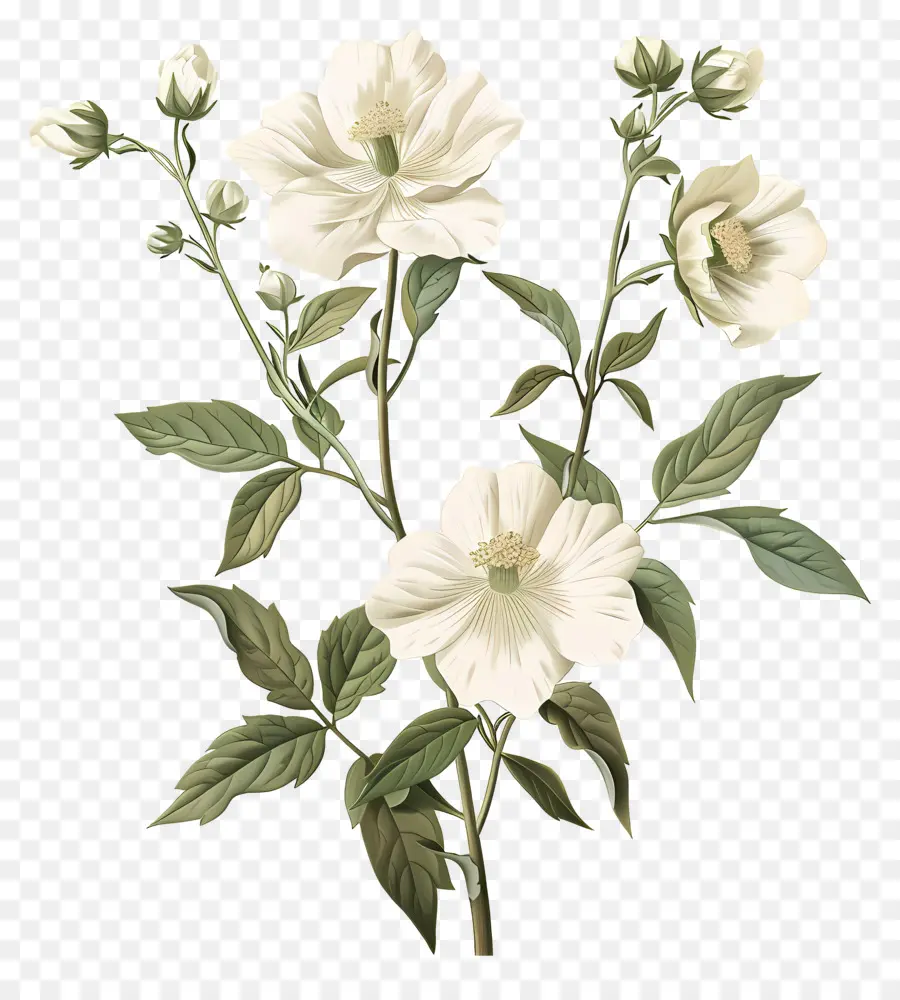 Flores Brancas，Botânico PNG