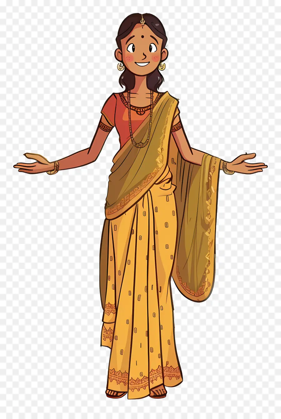 Mulher Indiana，Mulher Em Saree PNG