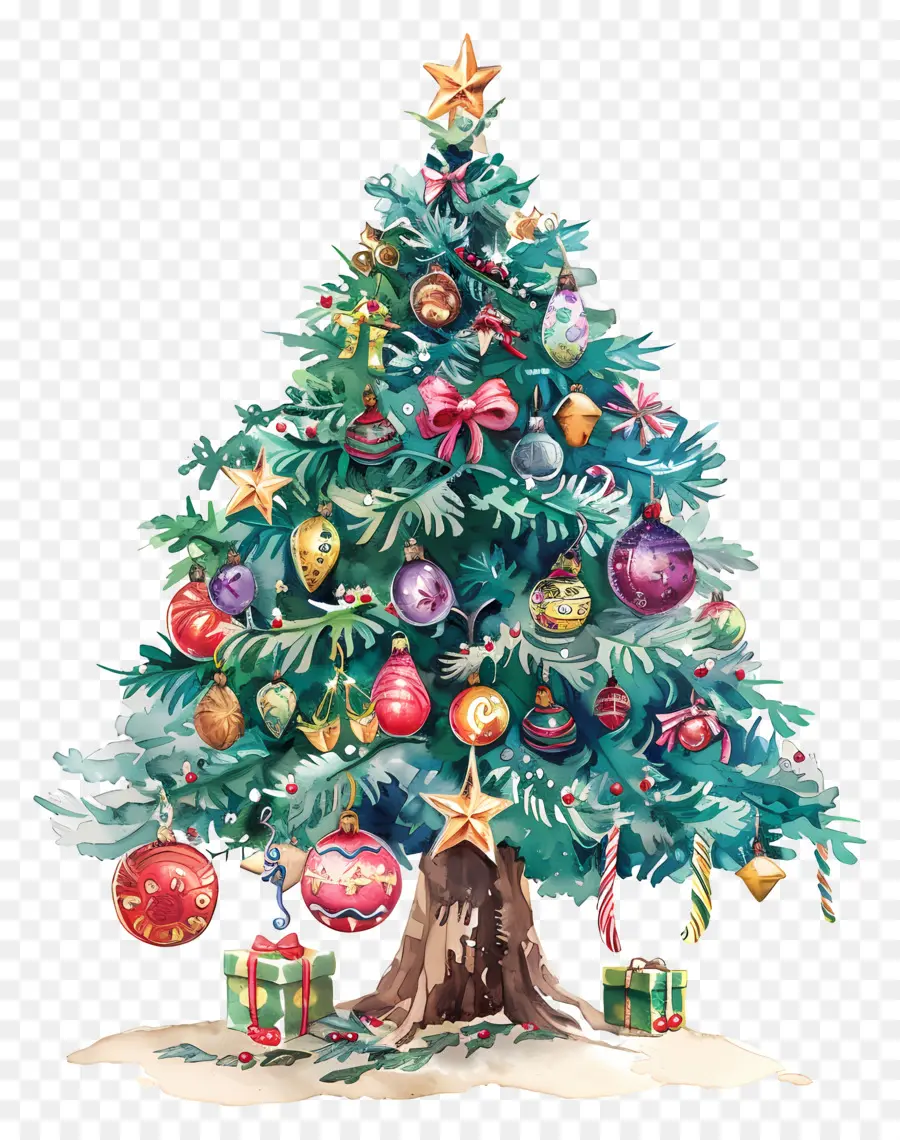 árvore De Natal，Árvore De Natal Decorada PNG