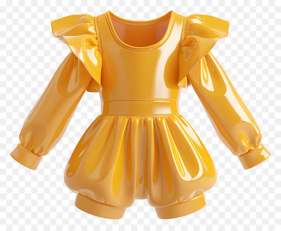 Macacão，Vestido Amarelo PNG