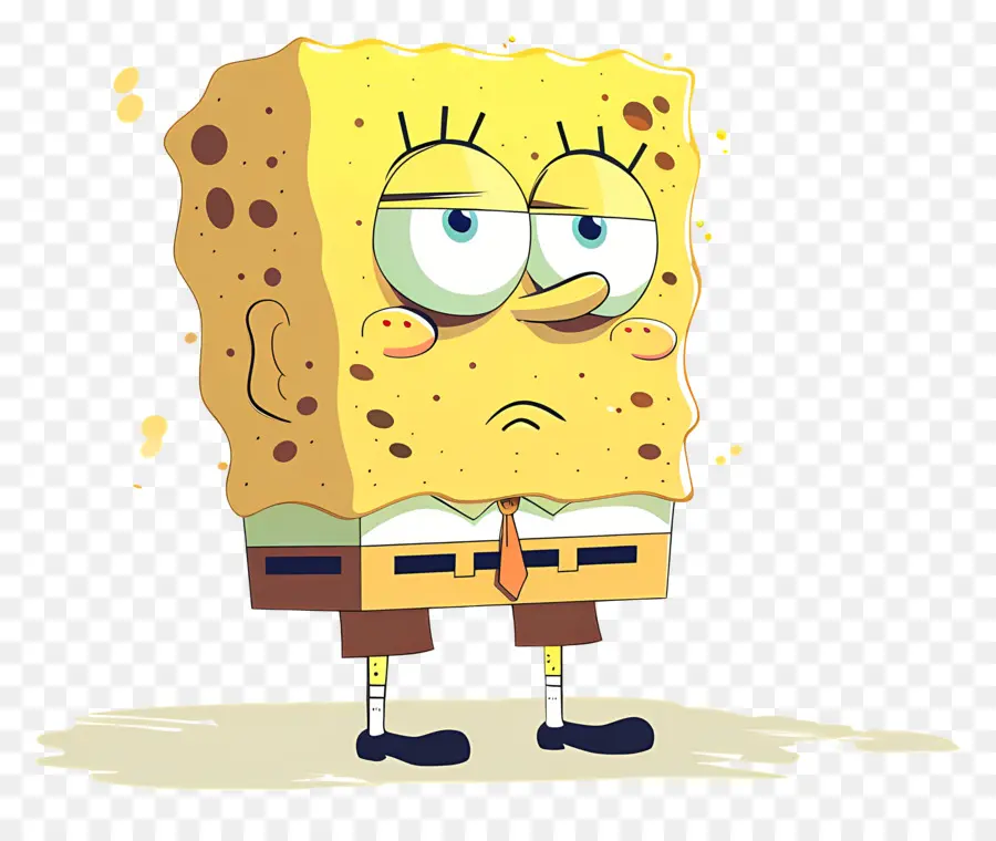 Bob Esponja Calça Quadrada，Personagem De Esponja Com Expressão Cansada PNG