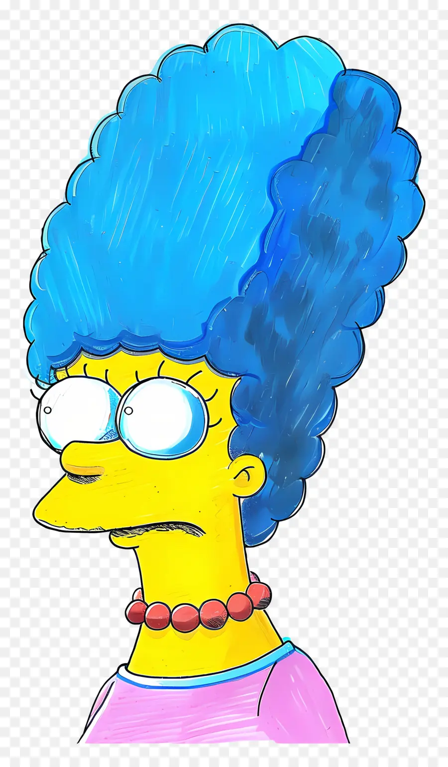 Marge Simpson，Personagem De Cabelo Azul E óculos PNG