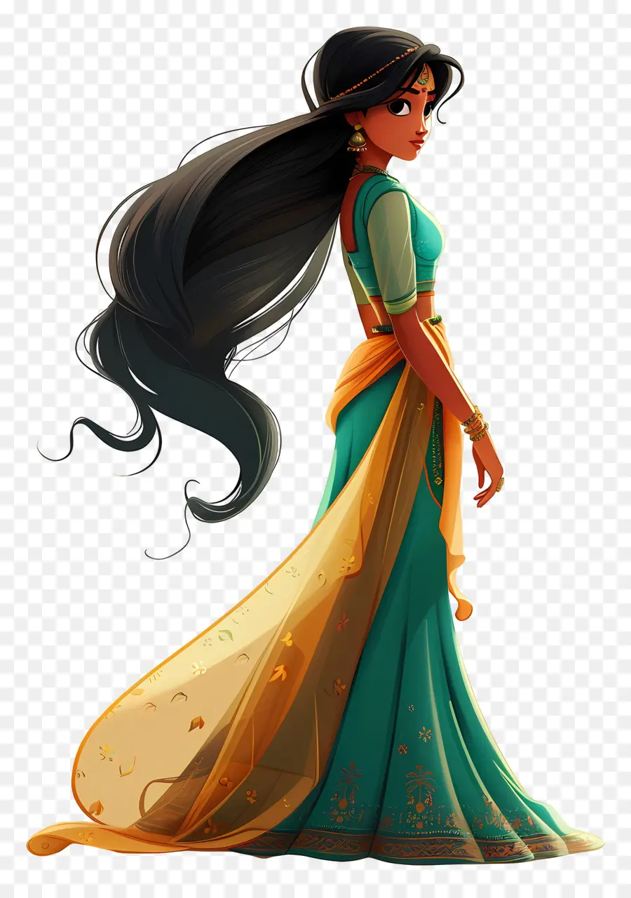 Princesa Mulan，Mulher Animada Em Vestido Tradicional PNG