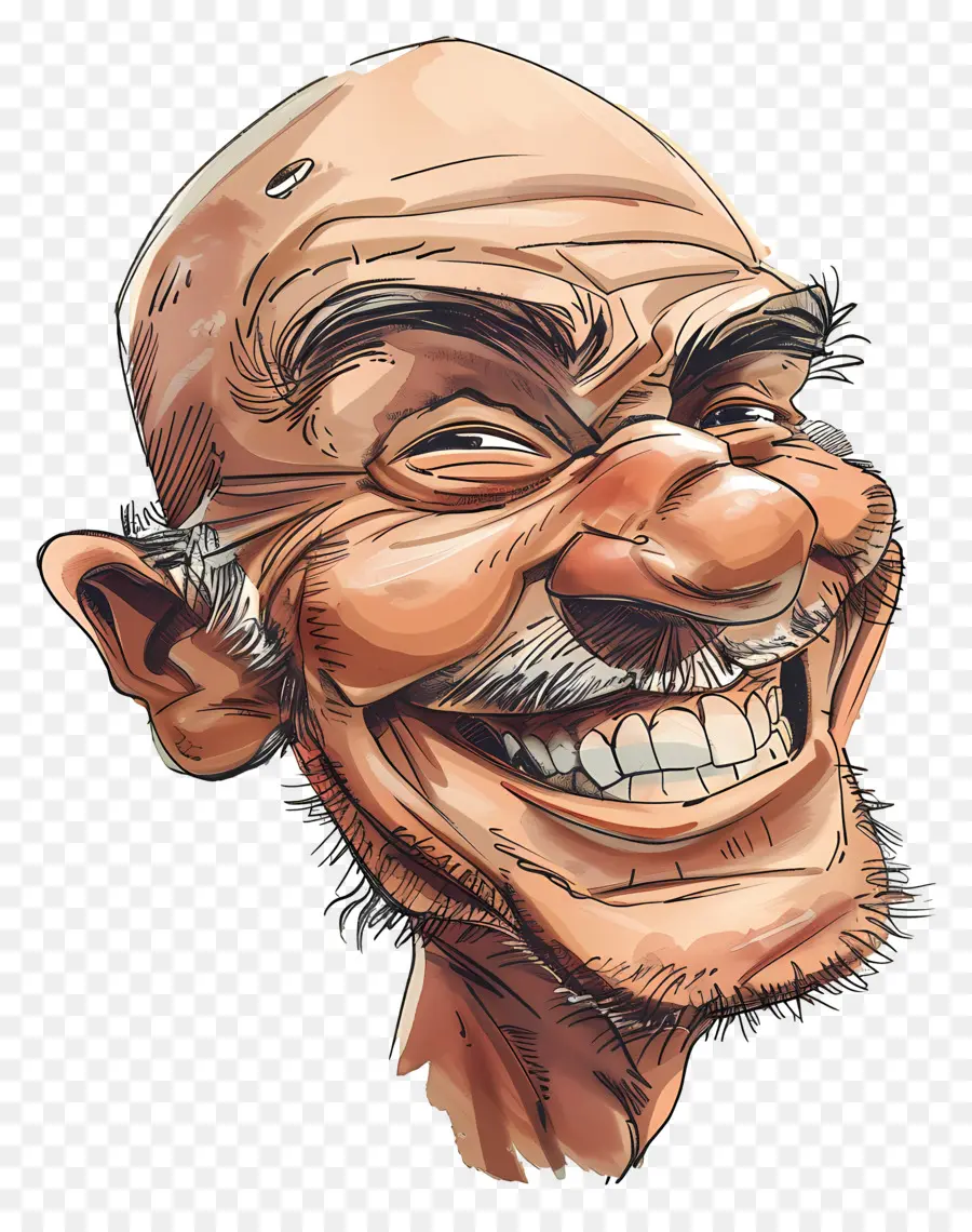 Cabeça De Homem Sorridente，Careca Sorridente PNG