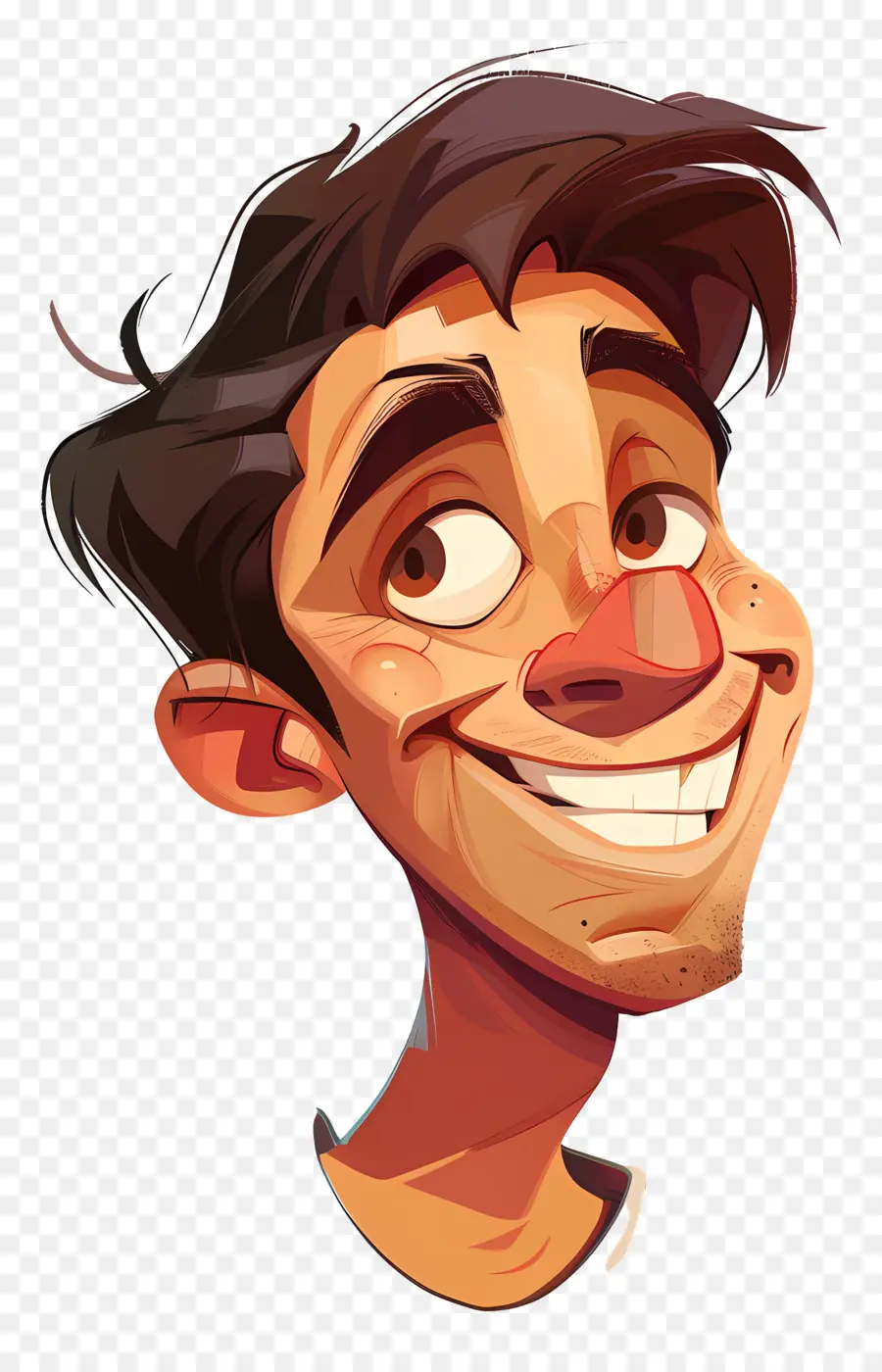 Cabeça De Homem Sorridente，Homem Dos Desenhos Animados PNG