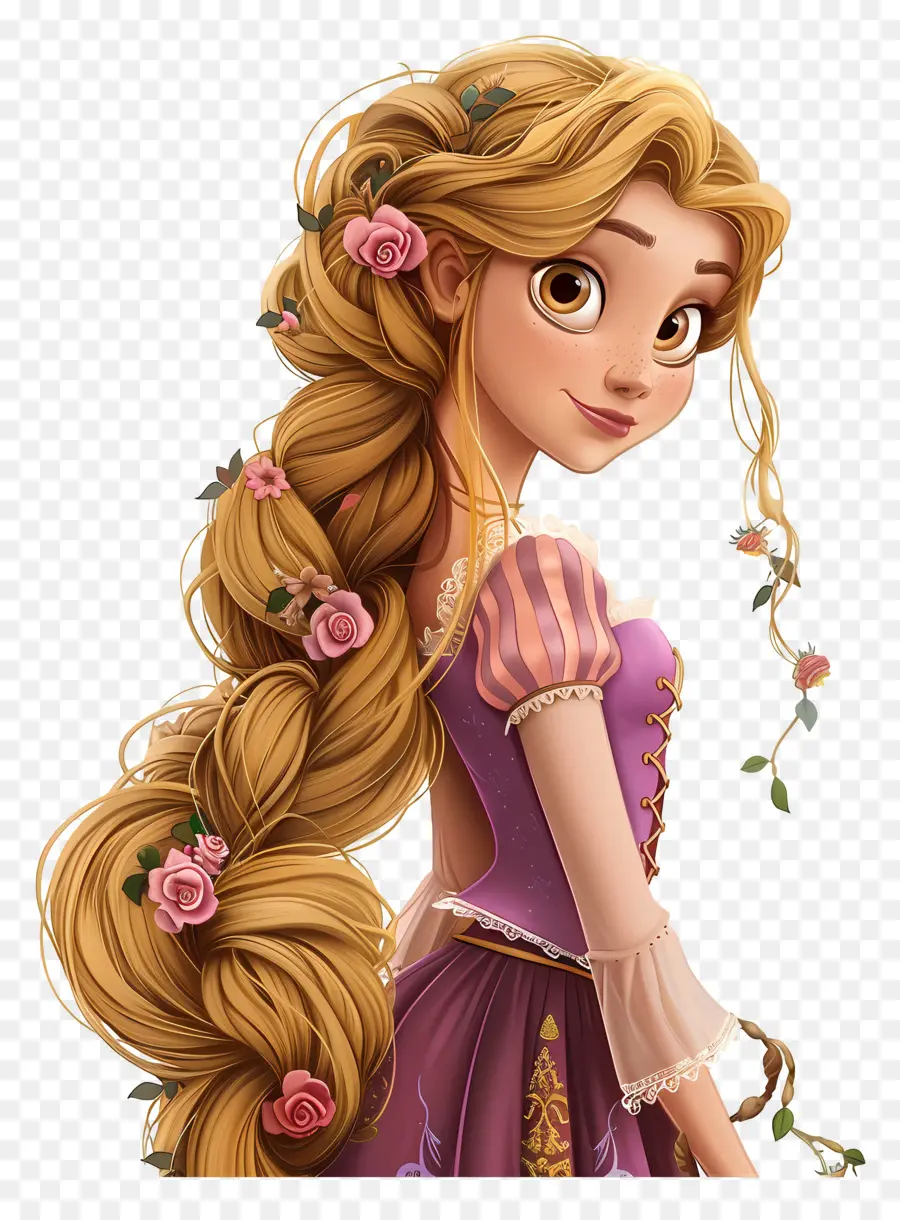 Princesa Rapunzel，Menina Loira Dos Desenhos Animados PNG