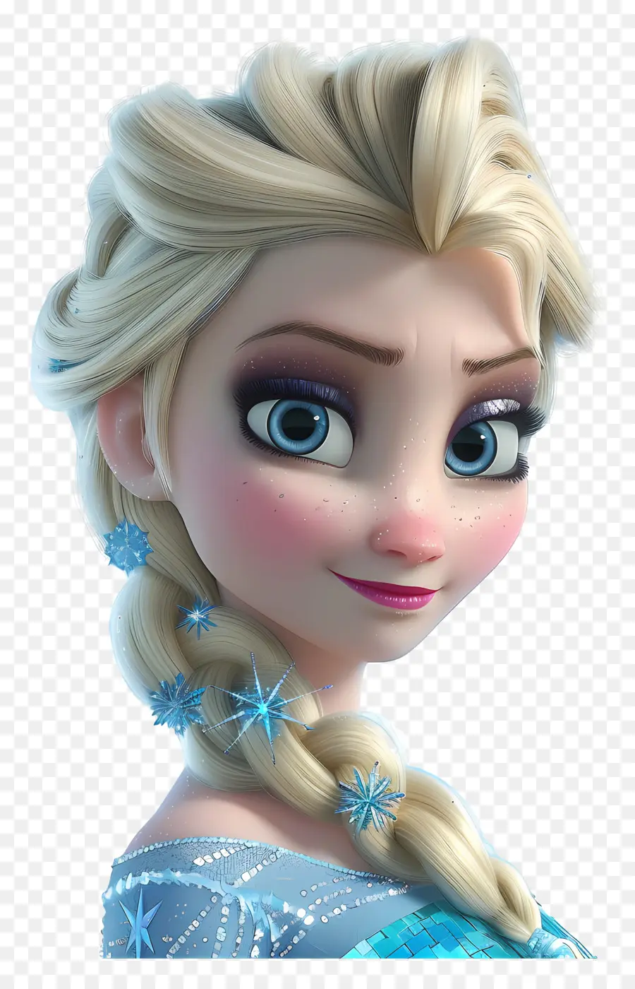 Princesa Elsa Congelada，Personagem De Trança Loira PNG