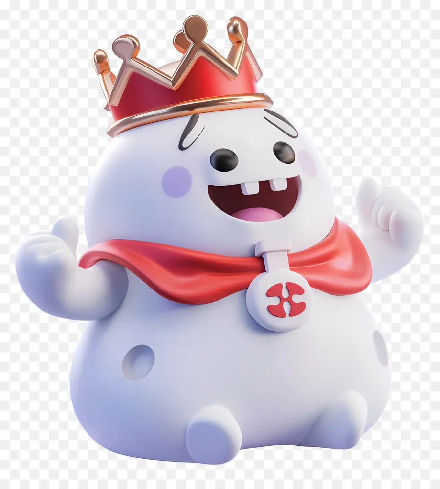 Rei Boo，Personagem Branco Com Coroa PNG