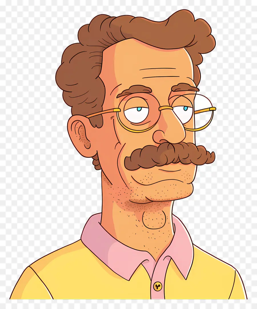 Ned Flandres，Homem De Desenho Animado Com óculos PNG