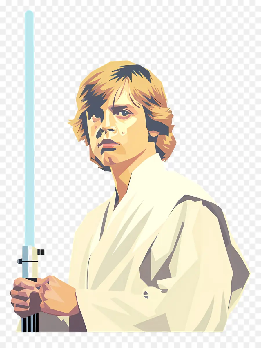 Lucas Skywalker，Homem Com Sabre De Luz PNG