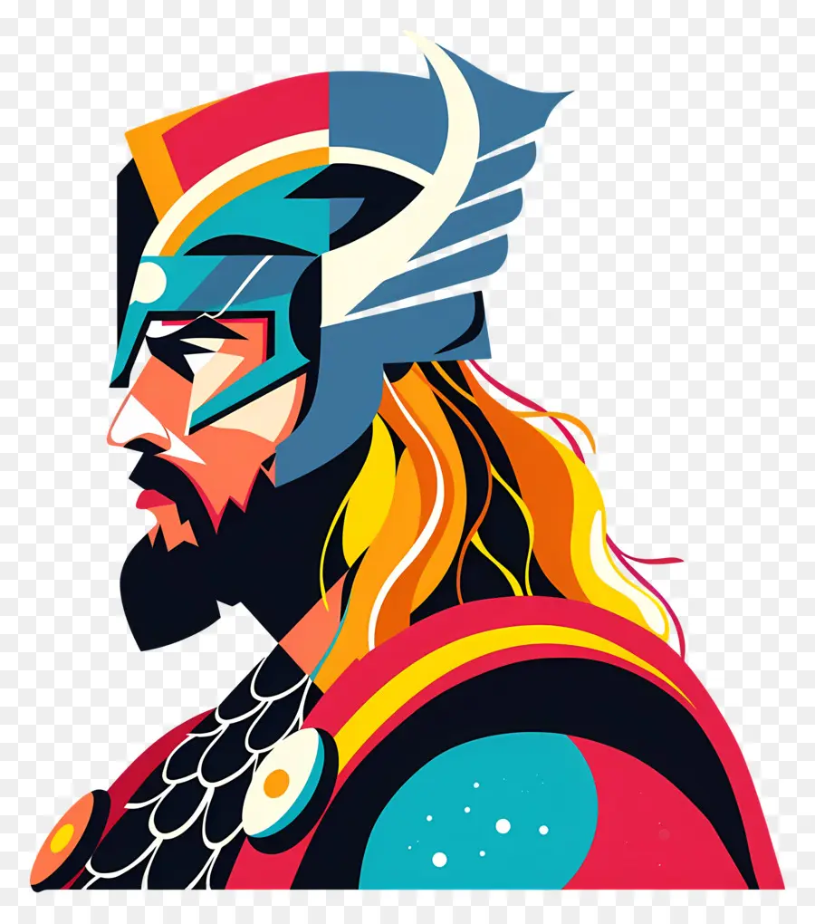 Thor，Guerreiro Colorido PNG