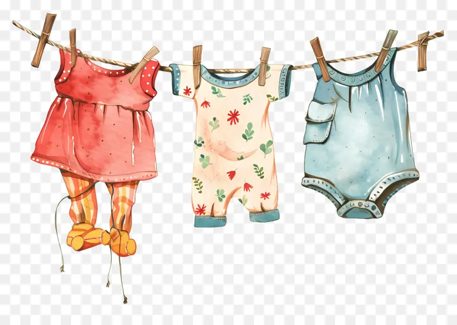 Roupas Penduradas，Roupas De Bebê PNG