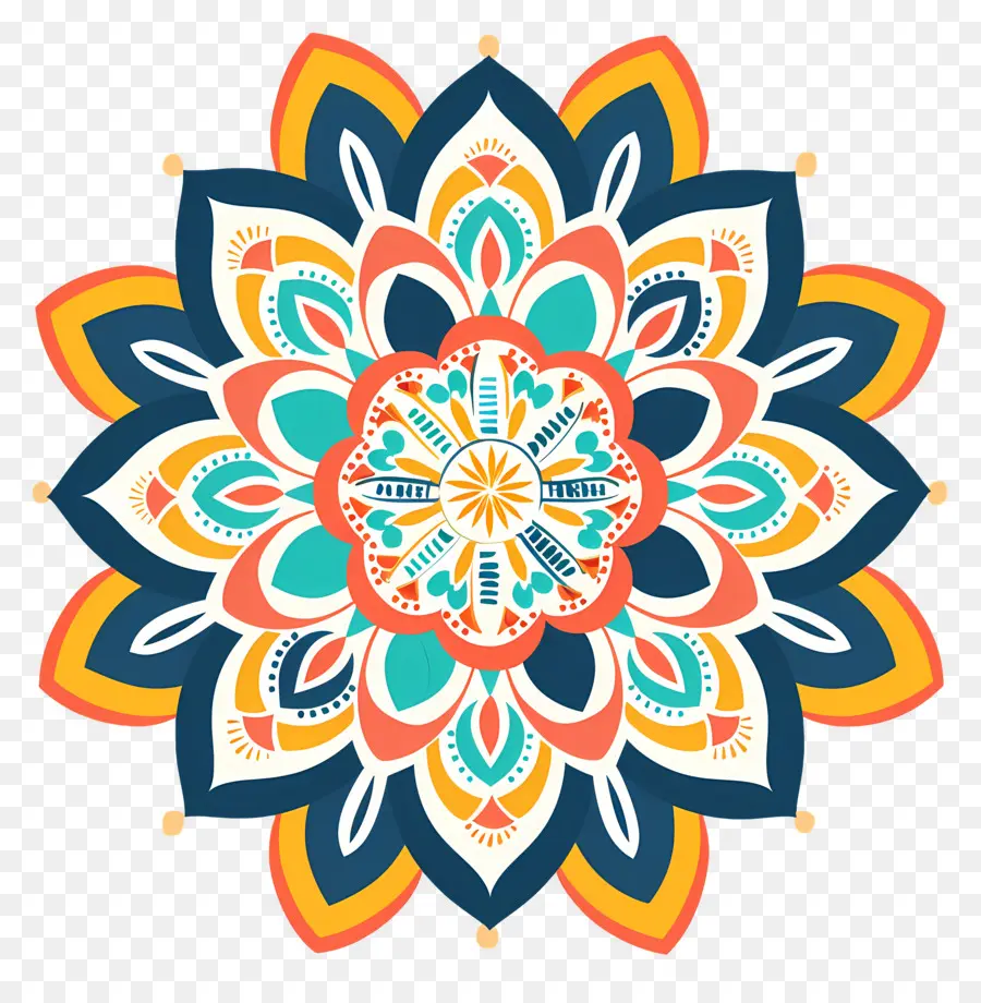 Mandala，Mandala Colorida PNG