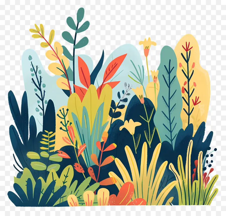 Jardim，Plantas Coloridas PNG