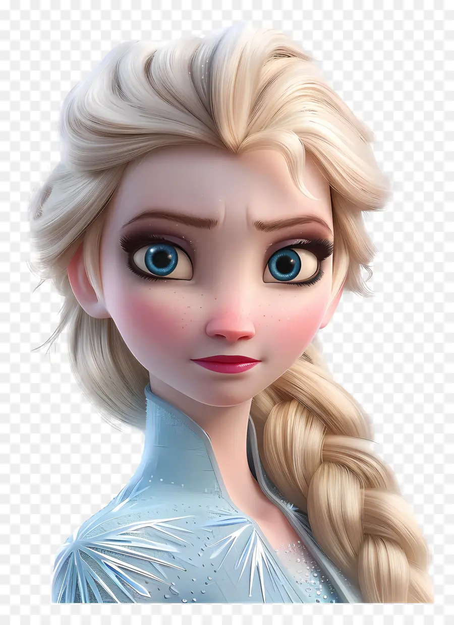 Princesa Elsa Congelada，Personagem De Trança Loira PNG