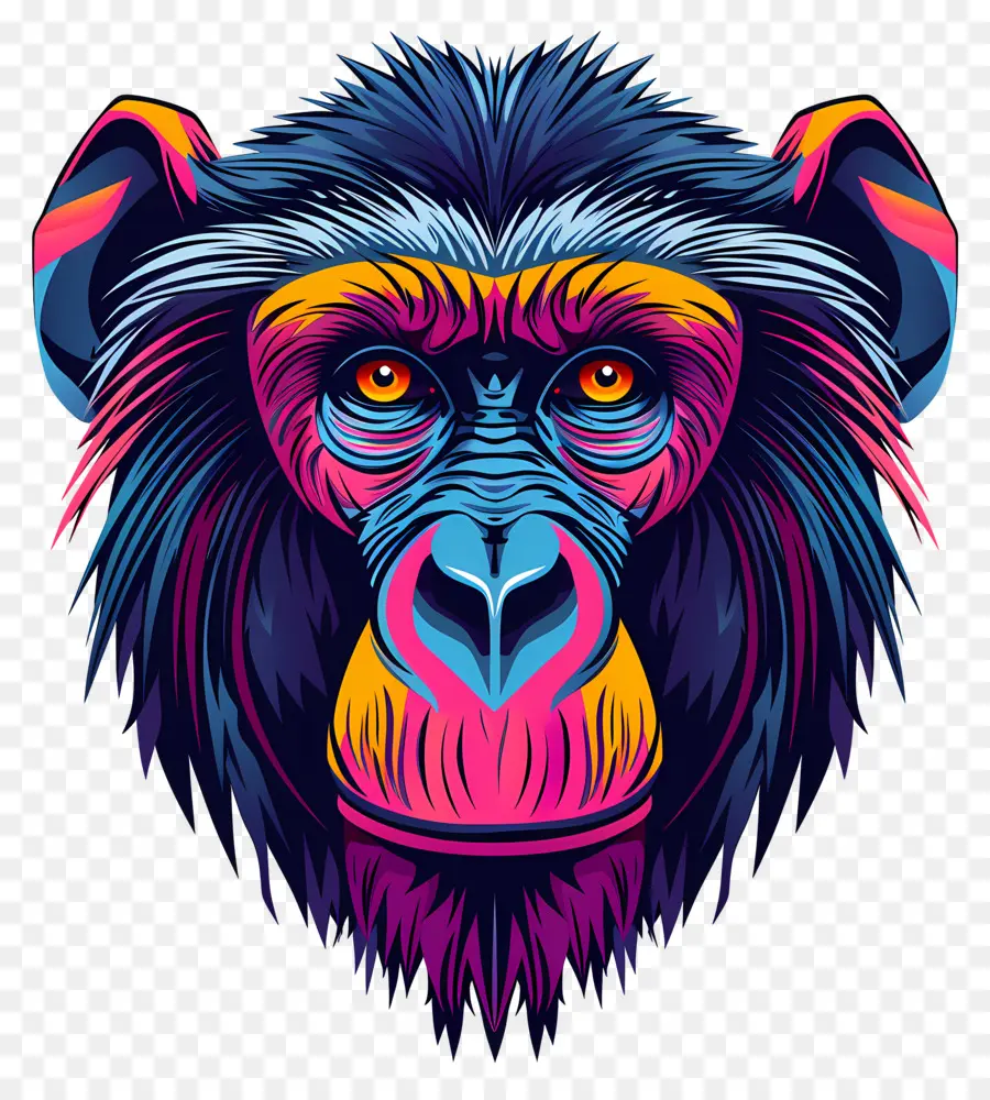 Cara De Babuíno，Cara De Macaco Colorida PNG