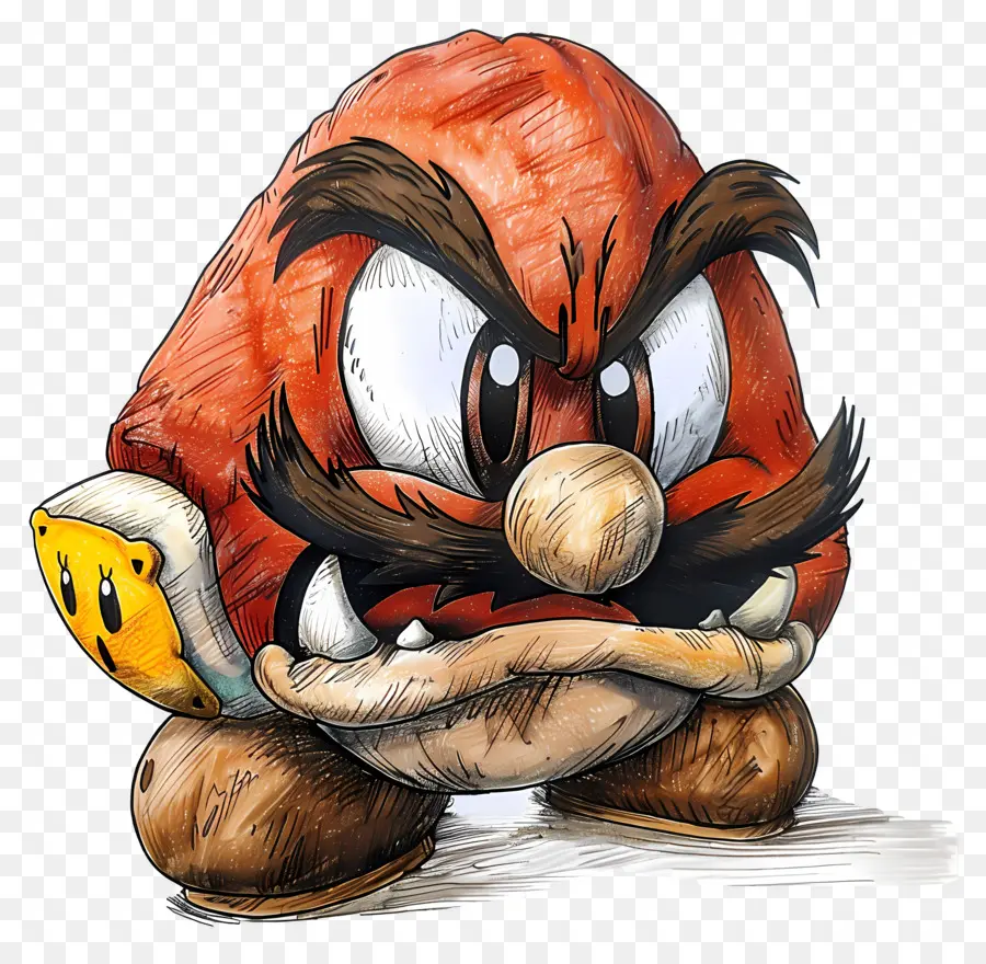 Goomba，Personagem De Desenho Animado Irritado PNG