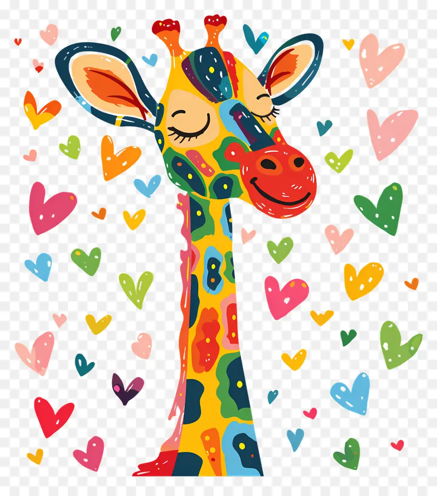 Girafa，Girafa Colorida PNG