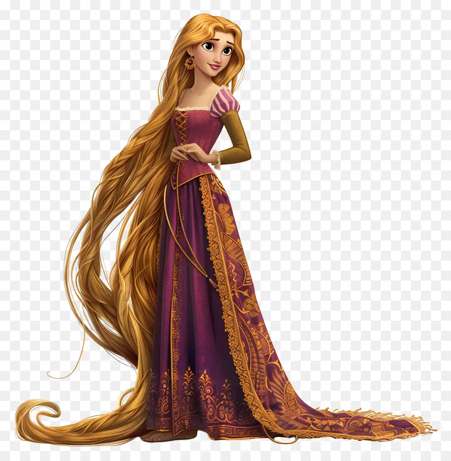 Princesa Rapunzel，Princesa Com Cabelos Longos PNG