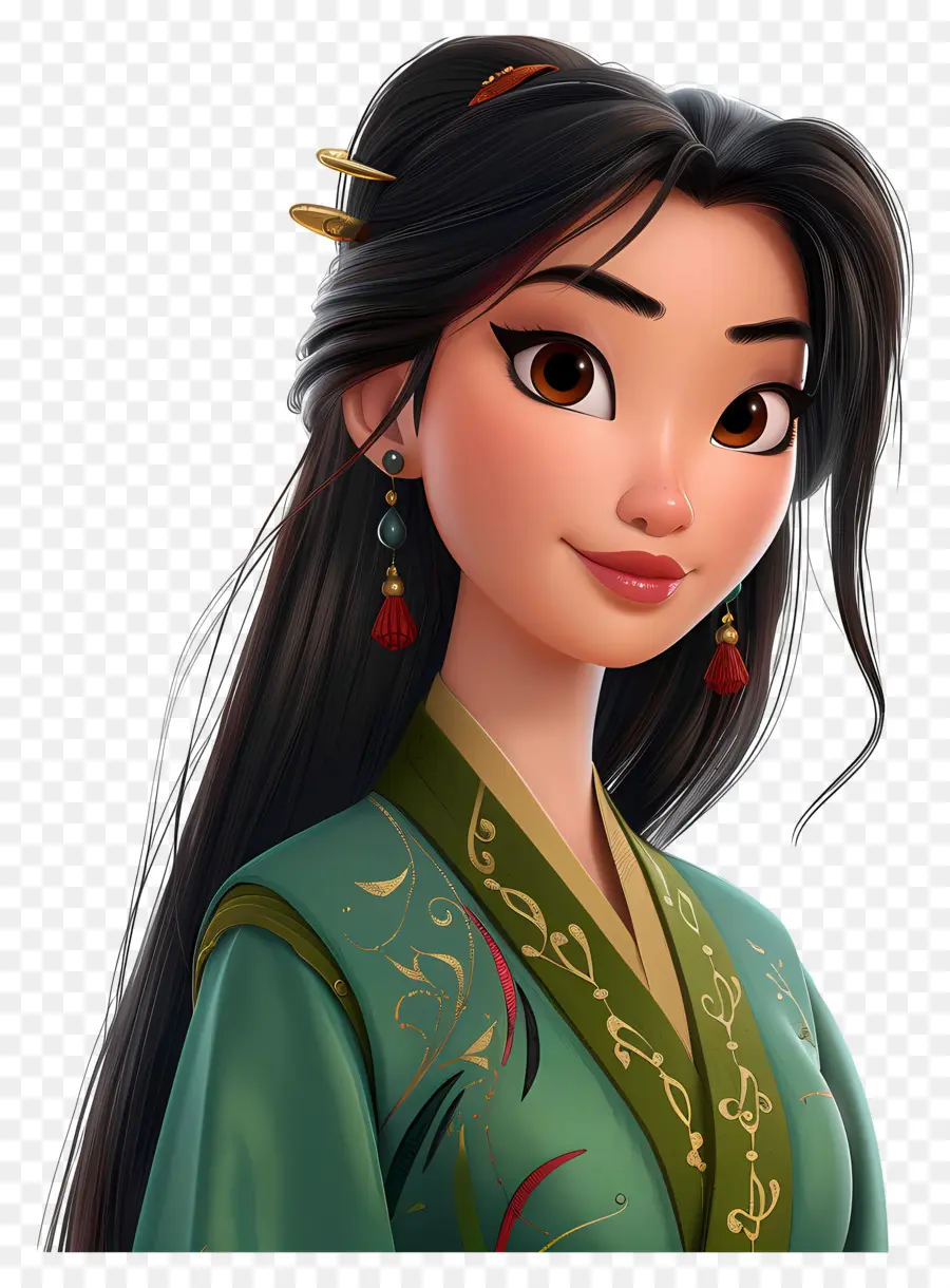 Princesa Mulan，Garota Animada PNG