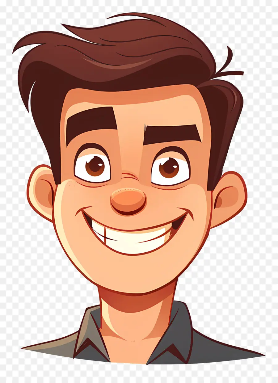 Cabeça De Homem Sorridente，Homem Dos Desenhos Animados PNG