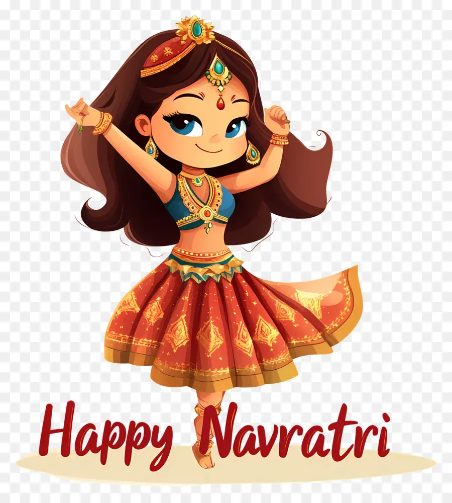 Feliz Navratri，Feliz Garota Navratri PNG