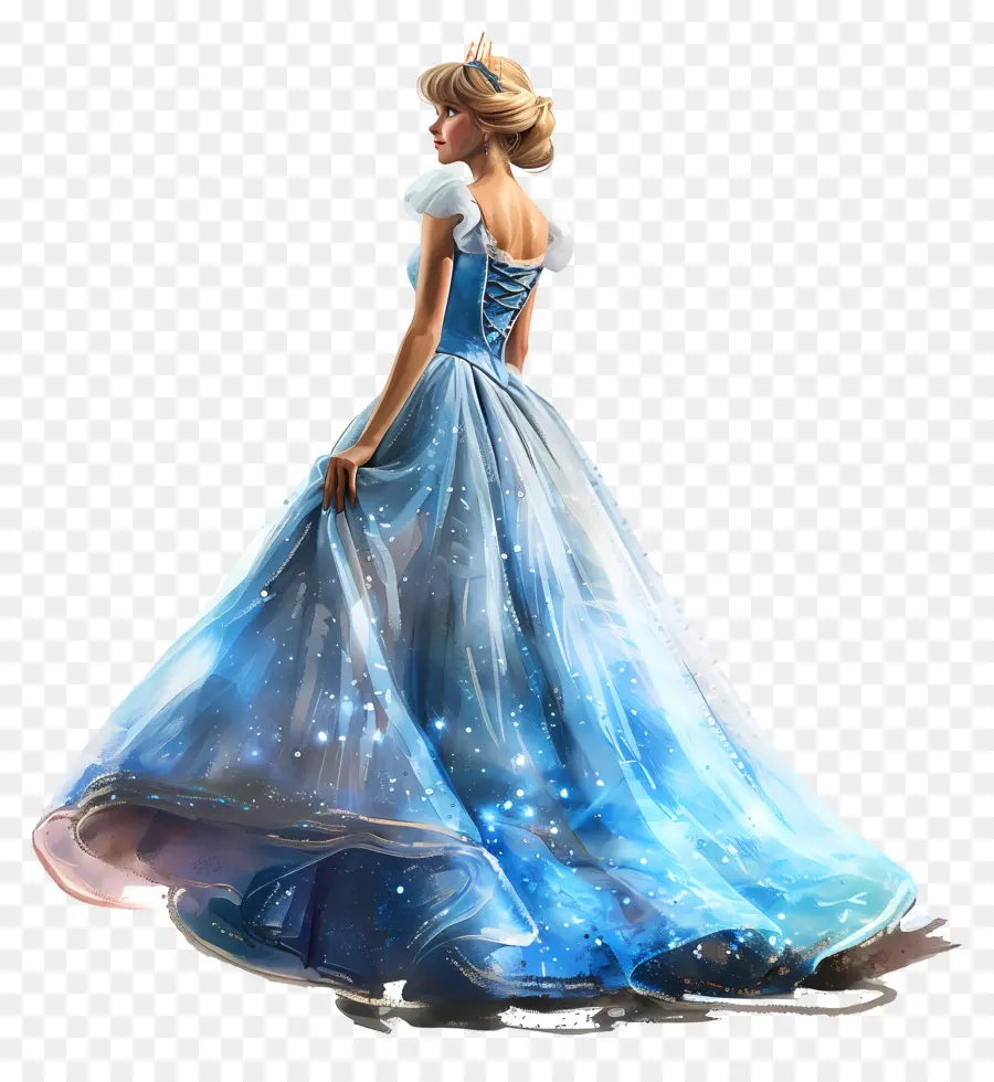 Princesa Cinderela，Vestido Azul PNG