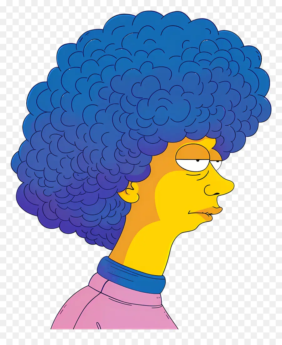 Marge Simpson，Personagem Animado Com Cabelo Azul PNG