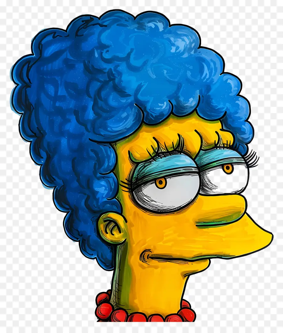 Marge Simpson，Personagem De Desenho Animado De Cabelo Azul PNG