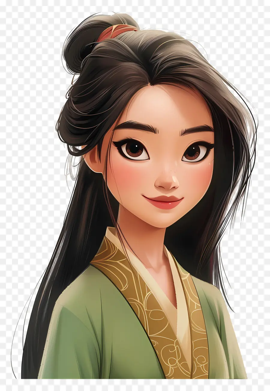 Princesa Mulan，Mulher Em Vestido Tradicional PNG