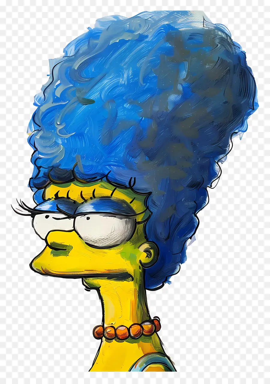 Marge Simpson，Personagem De Desenho Animado De Cabelo Azul PNG