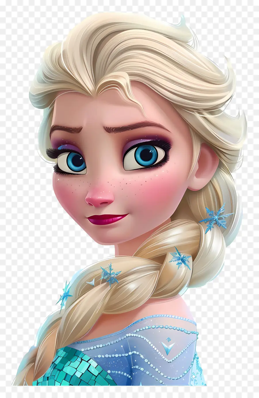 Princesa Elsa Congelada，Personagem De Trança Loira PNG