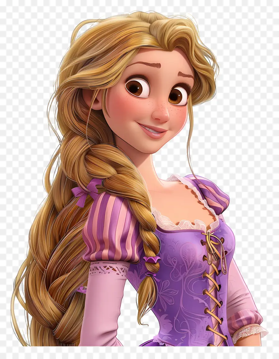 Princesa Rapunzel，Menina Loira Dos Desenhos Animados PNG