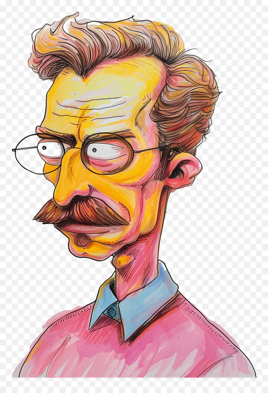 Ned Flandres，Homem De Desenho Animado Com óculos PNG