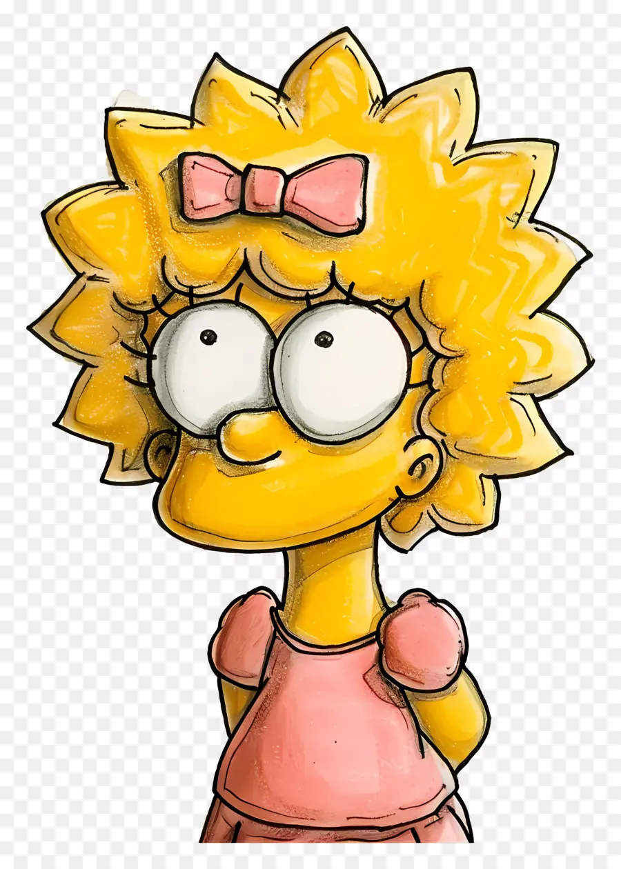 Maggie Simpson，Menina Amarela Dos Desenhos Animados PNG